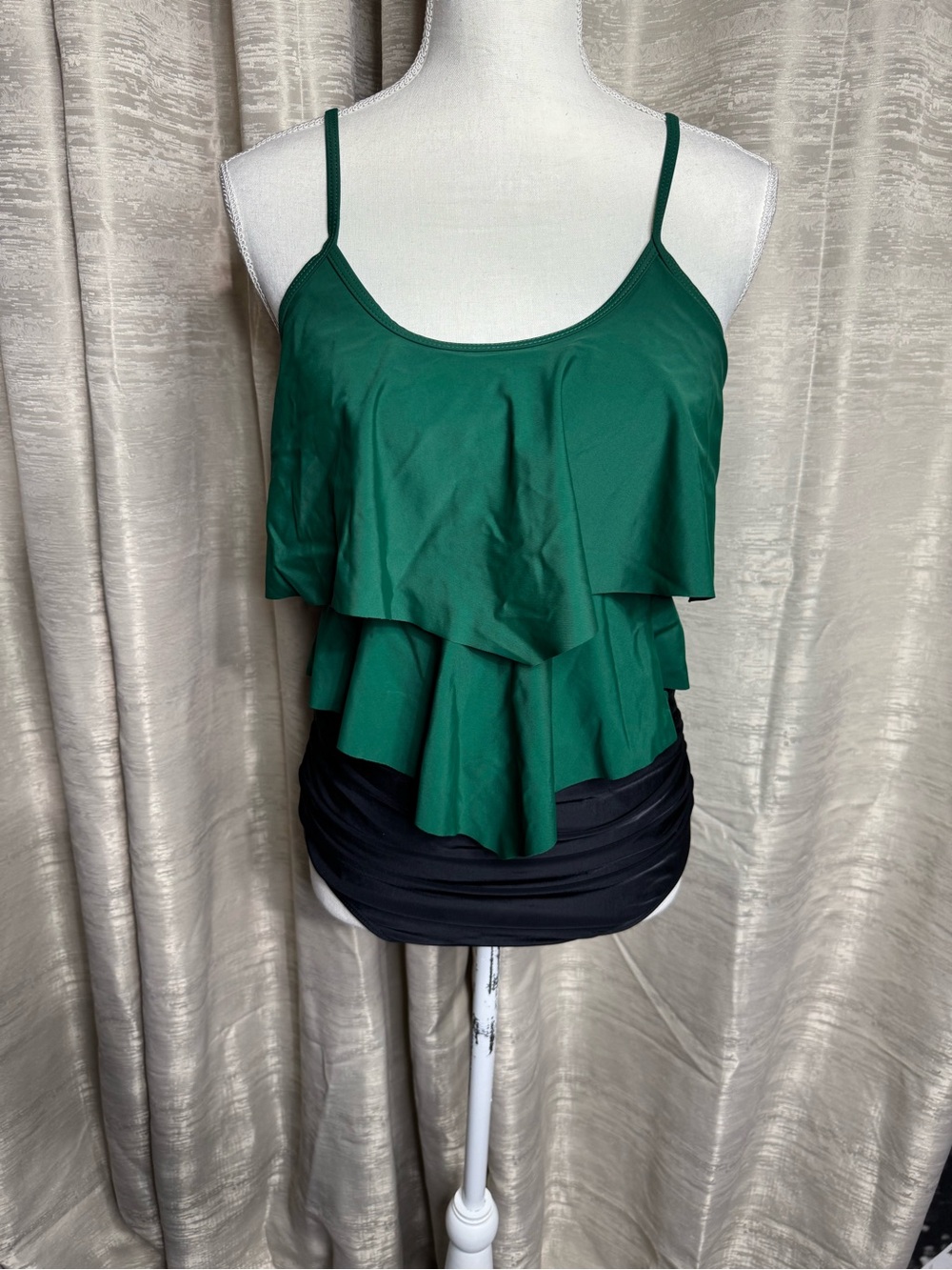 Green Layered Ruffle 2piece Bikini
